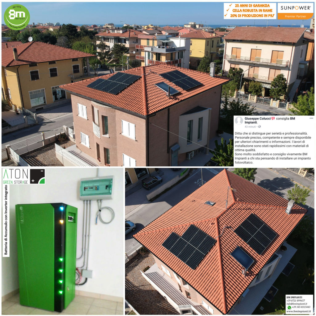 Fotovoltaico batteria SunPower BM Impianti Colucci Marotta Pesaro MArche...